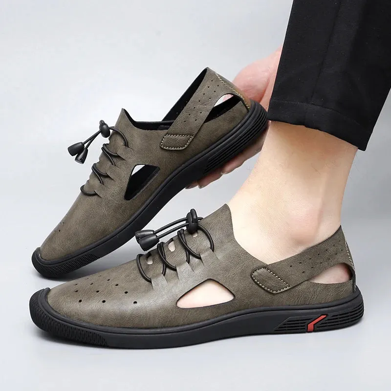 Herren Sommer-Ledersandalen: Klassische Römer