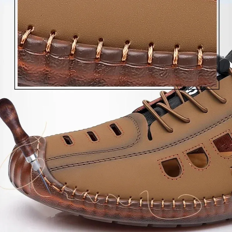 Herren Weiche Leder Sommersandalen