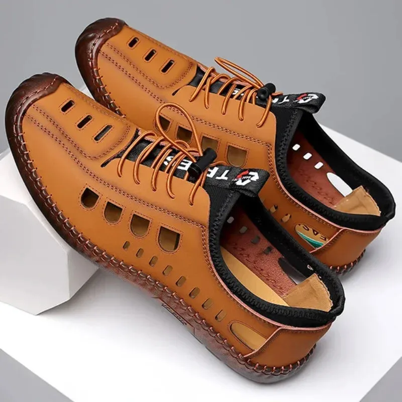 Herren Weiche Leder Sommersandalen