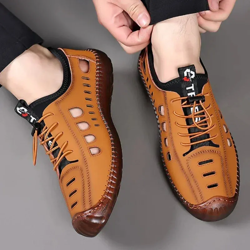 Herren Weiche Leder Sommersandalen