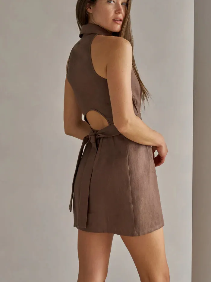 Hevron Domino Mini Dress