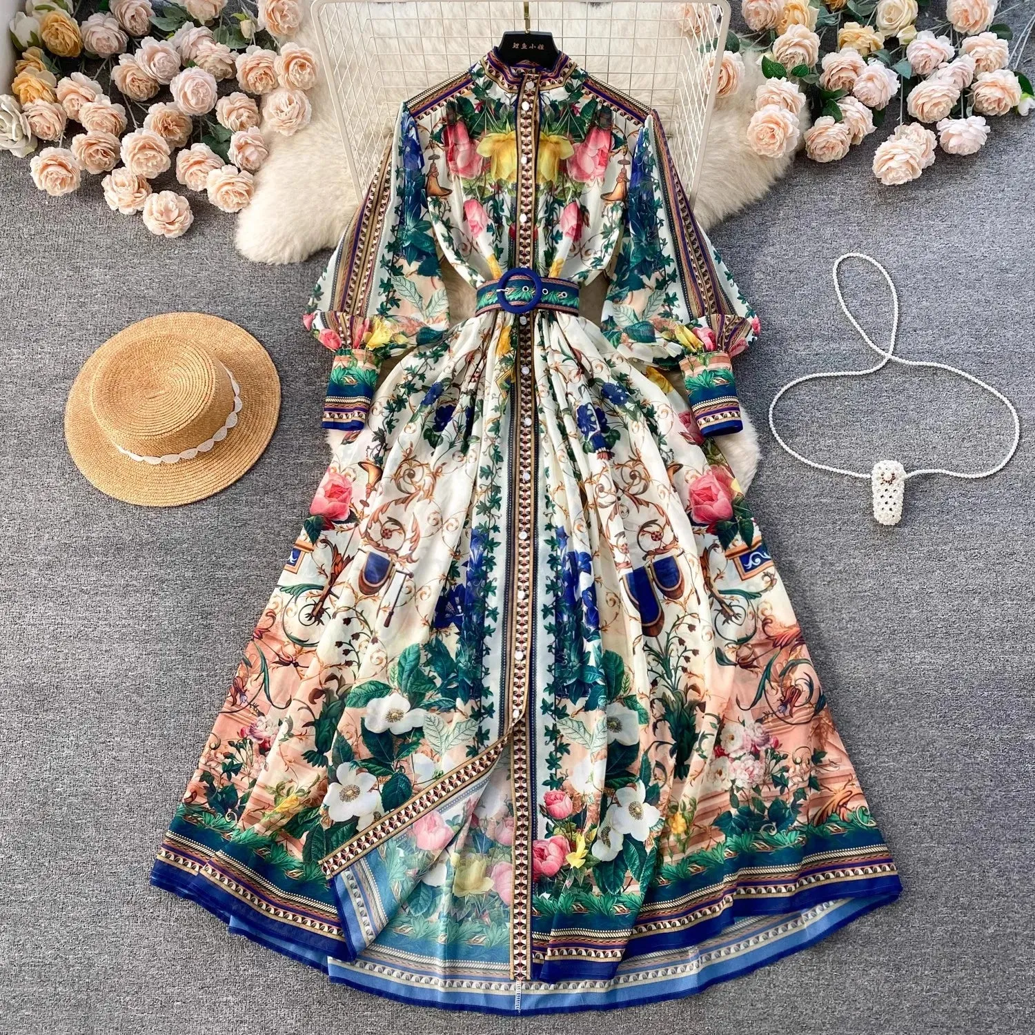 Holiday Paisley Print Party Dress