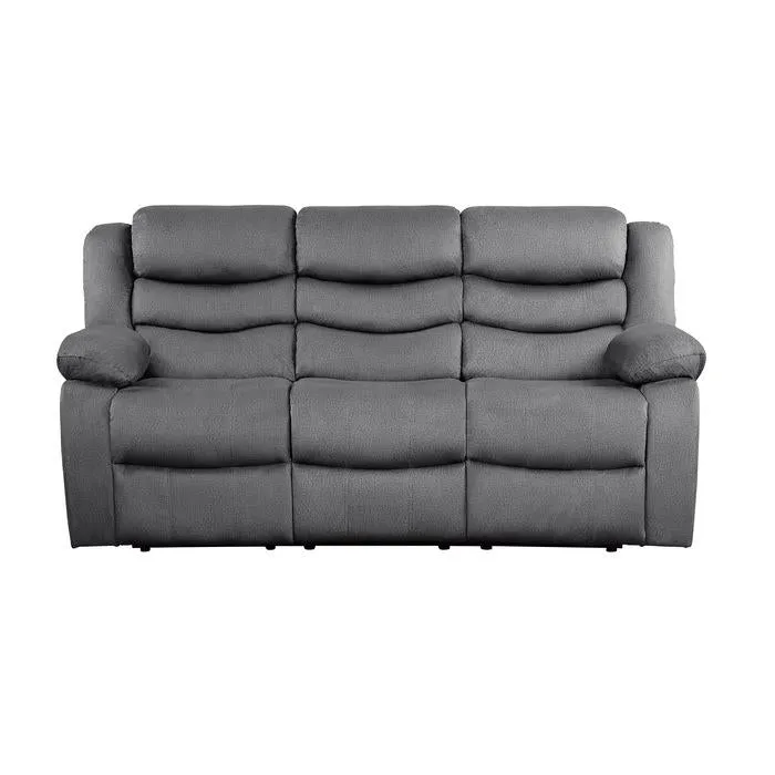 Homelegance Furniture Discus Double Reclining Sofa in Gray 9526GY-3