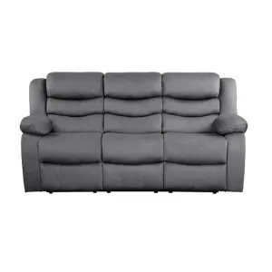 Homelegance Furniture Discus Double Reclining Sofa in Gray 9526GY-3