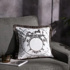 Horse on Top of the World Fringed Velvet Double-sided Pillow Cover