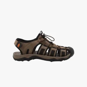Hush Puppies Mens Porting Sandal Taupe Suede Mesh