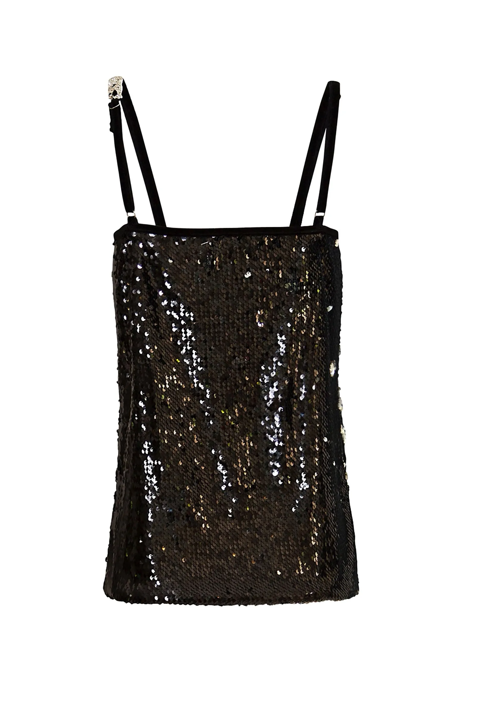 Ilona Rich Black Sequin Cami Top
