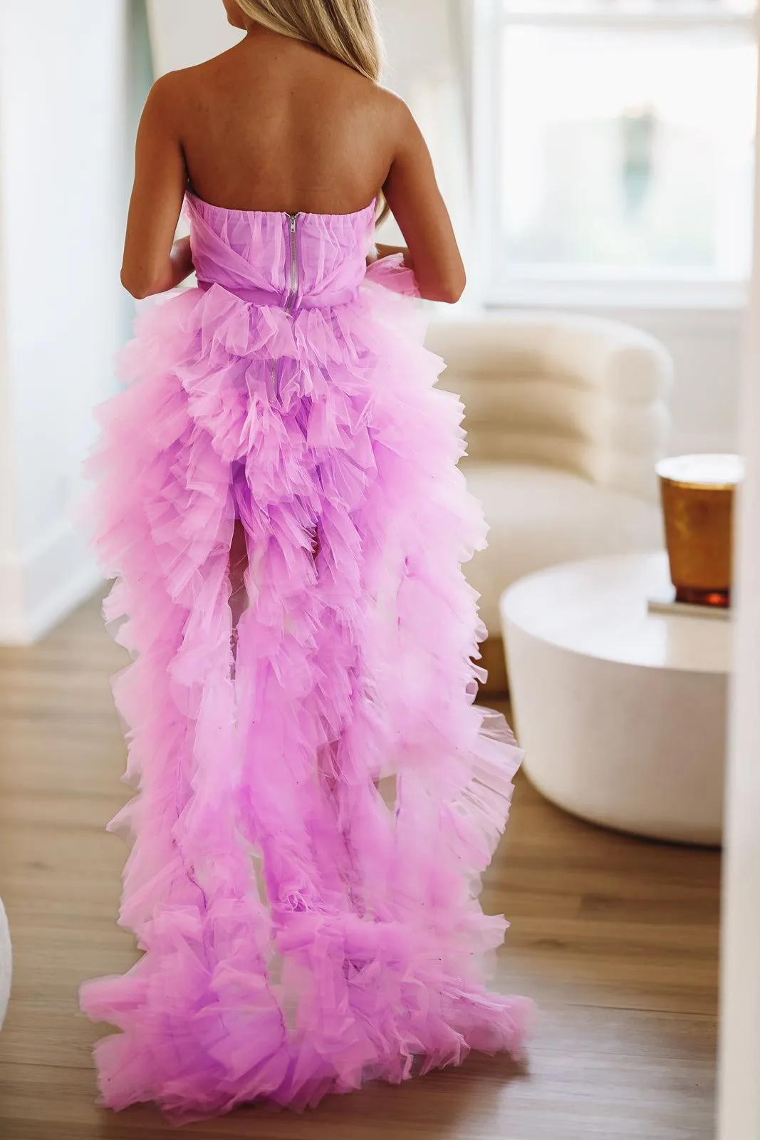 In The Moment High Low Tulle Dress - Lavender