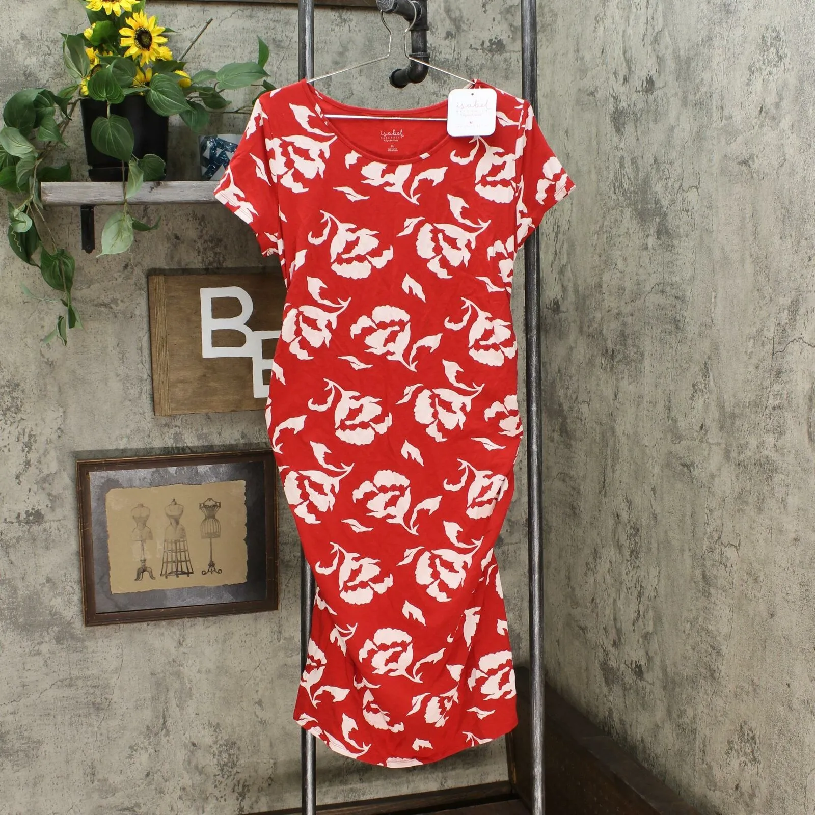 Isabel Maternity by Ingrid & Isabel Floral Print Short Sleeve T-Shirt Dress