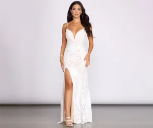 Jacie Formal Stylish Sequin Scroll Dress