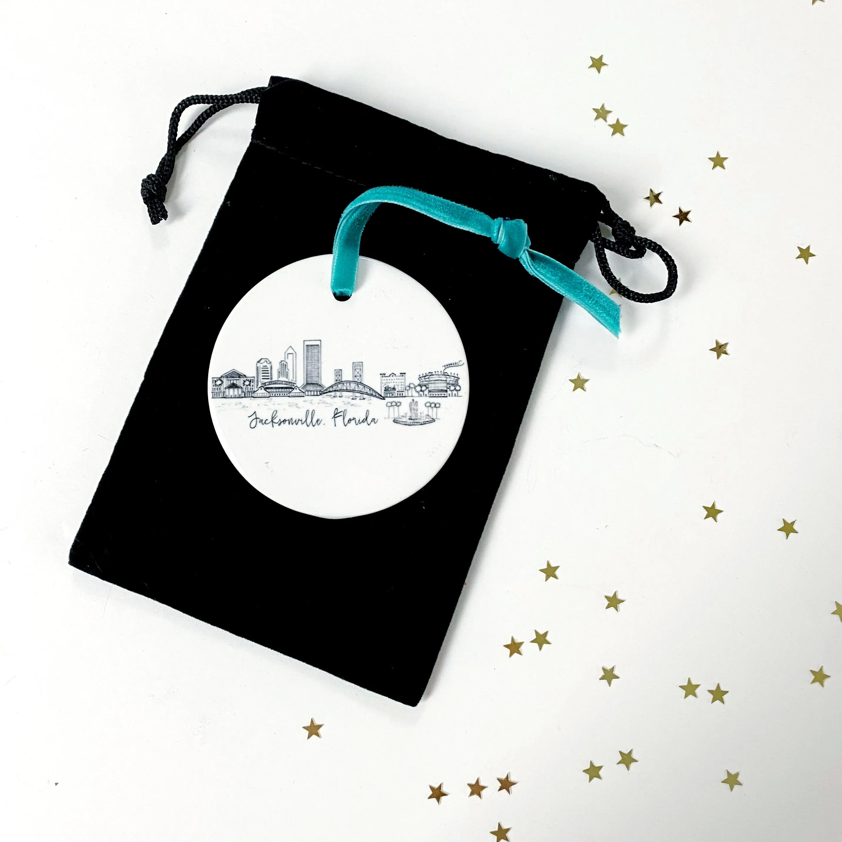 Jacksonville, Florida Skyline Ceramic Ornament