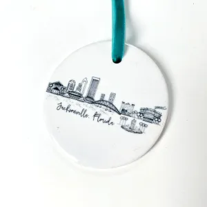 Jacksonville, Florida Skyline Ceramic Ornament