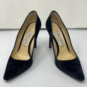Jimmy Choo Black Crushed Velvet Pump