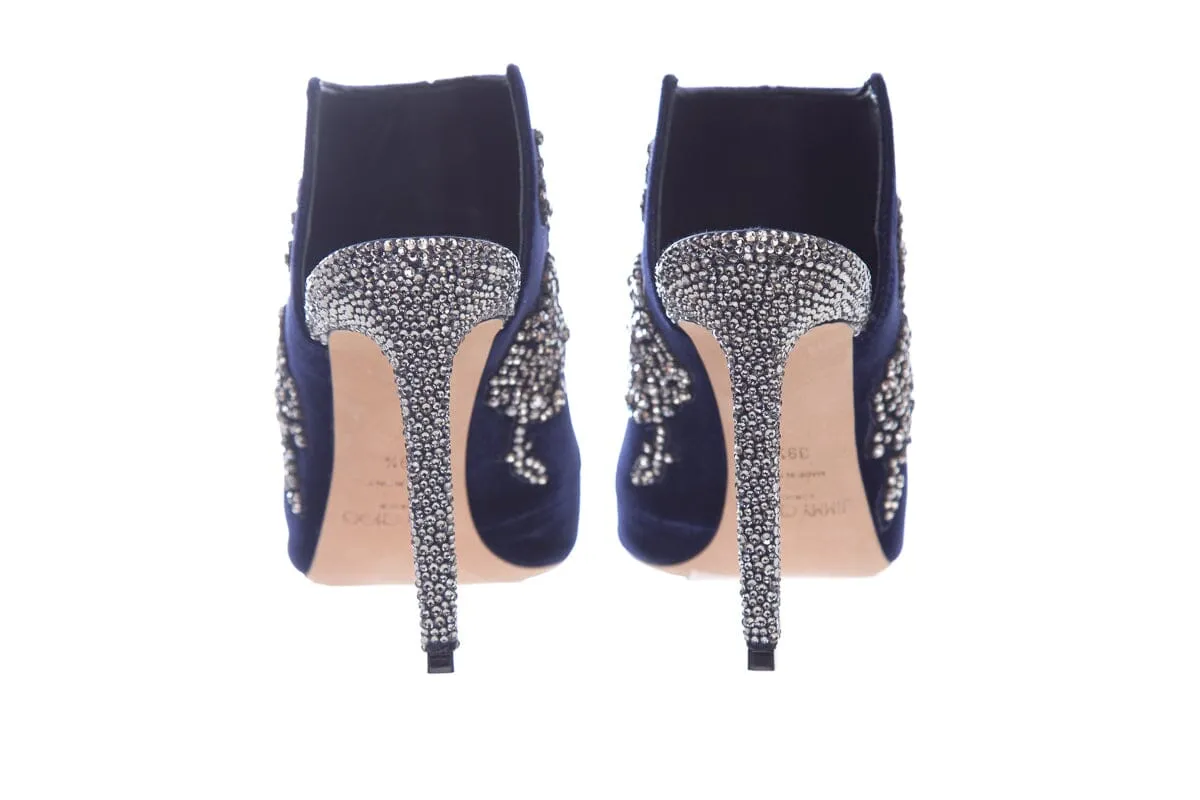 Jimmy Choo Navy Velvet Heels SZ 39.5