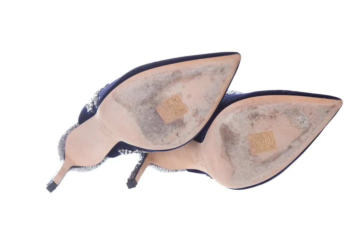 Jimmy Choo Navy Velvet Heels SZ 39.5