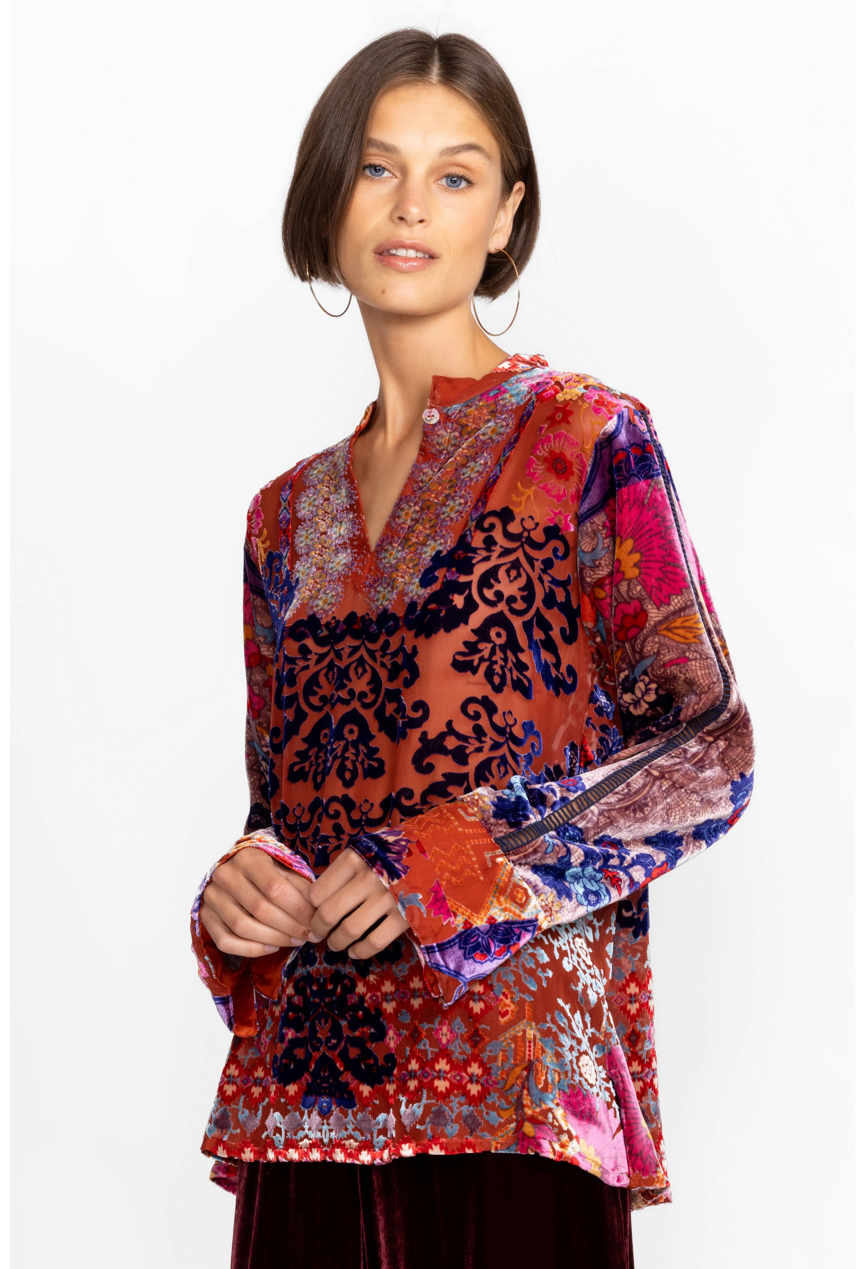 Johnny Was Syriah Burnout Enta Blouse - Multi