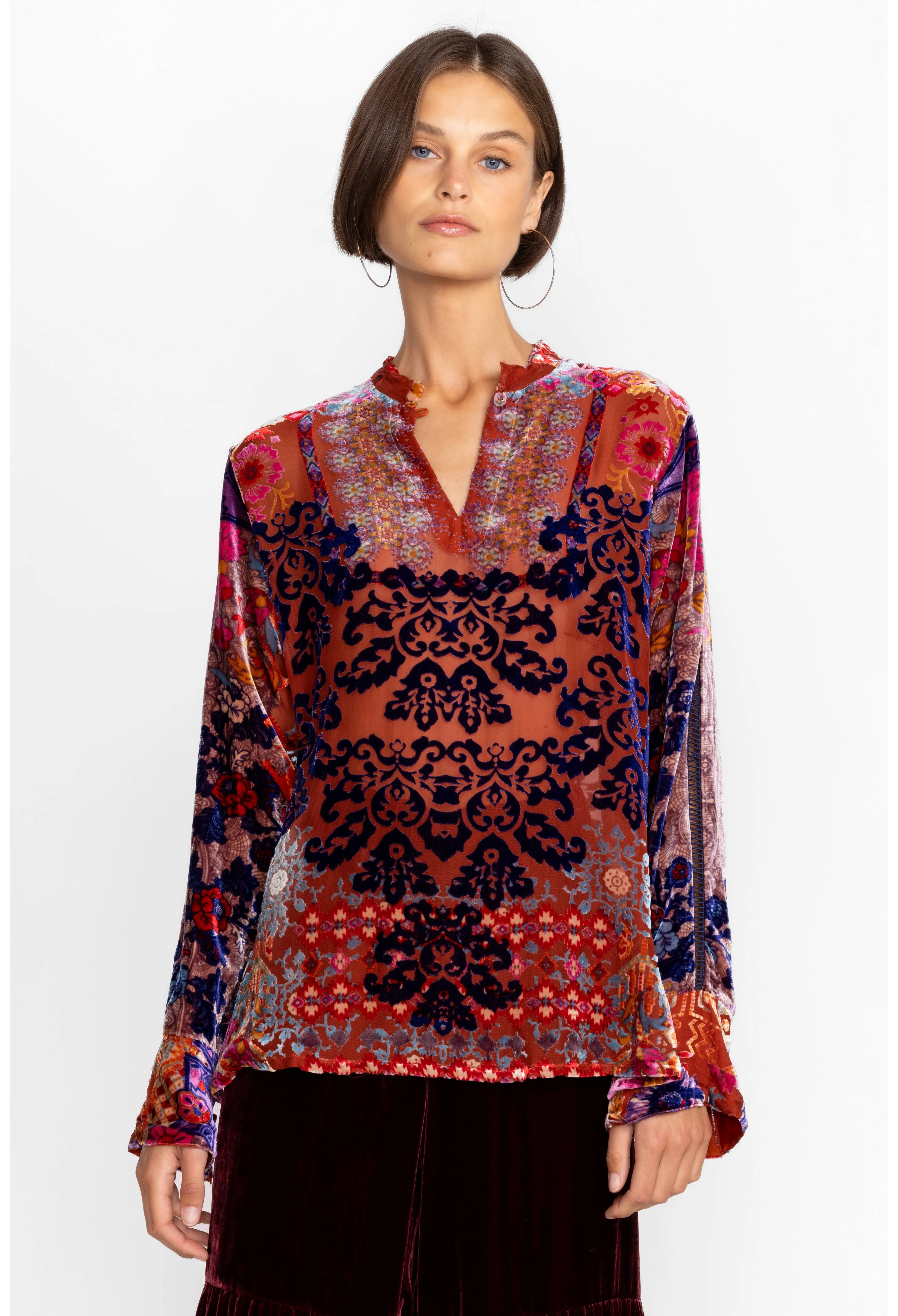 Johnny Was Syriah Burnout Enta Blouse - Multi