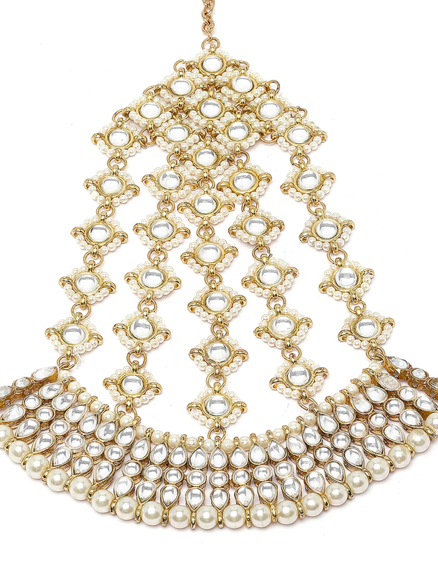 Karatcart Gold Plated Kundan Bridal Hair Juda for Women