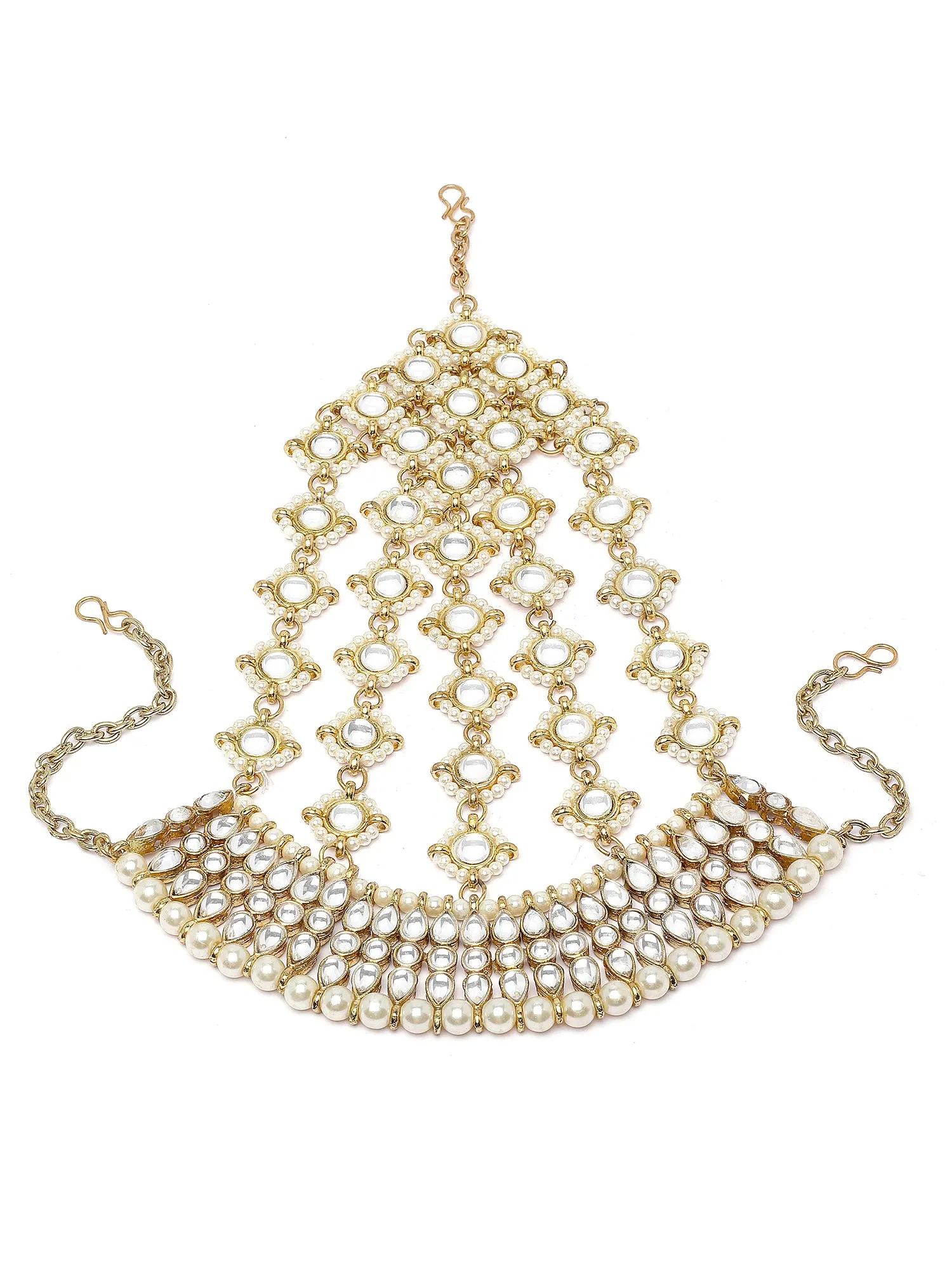 Karatcart Gold Plated Kundan Bridal Hair Juda for Women