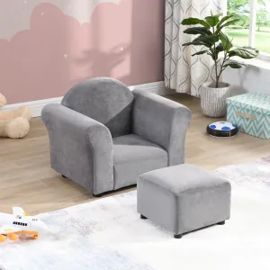 Kids Sofa Chair Set Upholstered Recliner with Ottoman Lounge Chairs