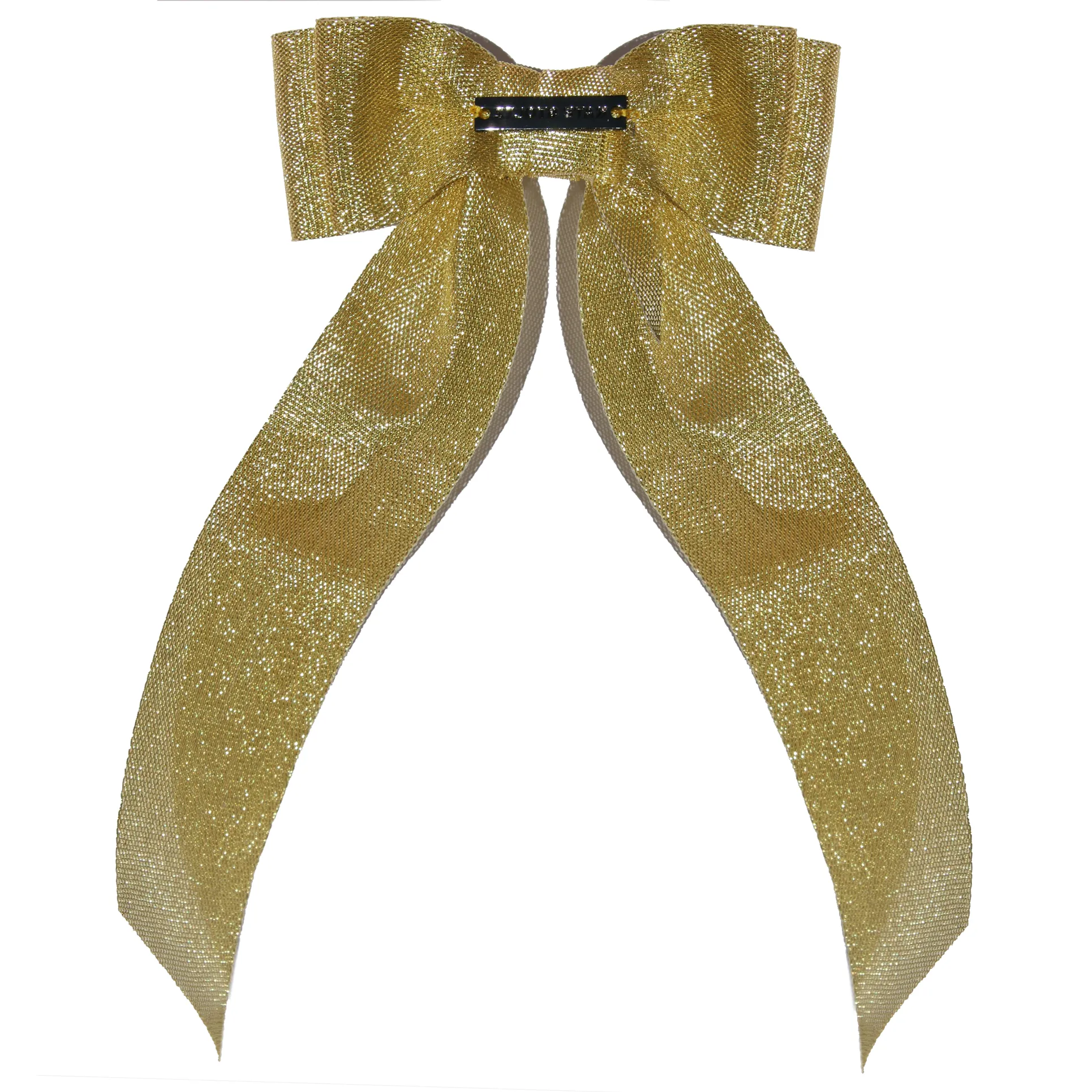 Large Metallic Gold Hair-bow Clip