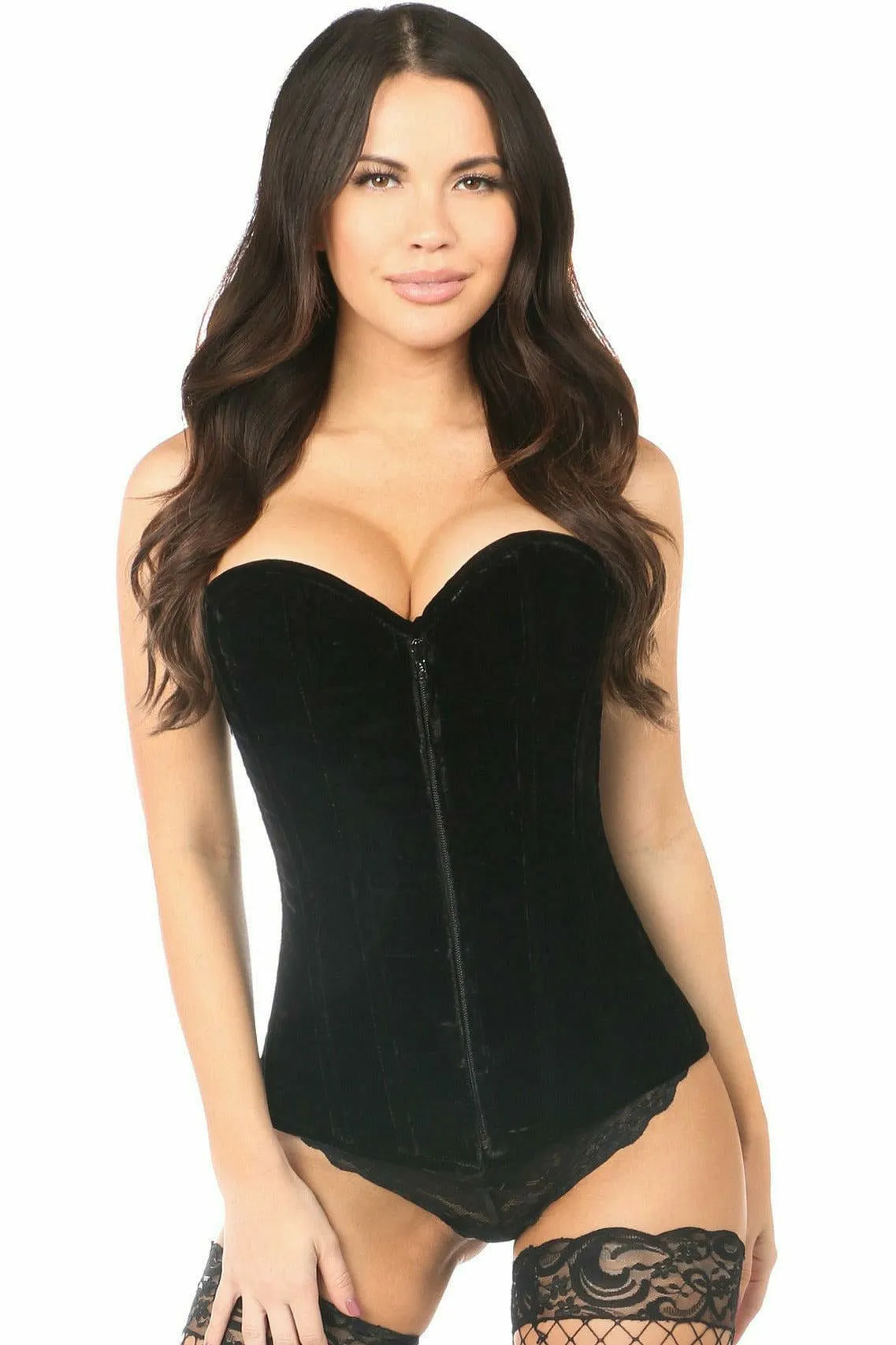 Lavish Black Velvet Overbust Corset