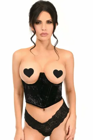 Lavish Black Velvet Underwire Waist Cincher Corset