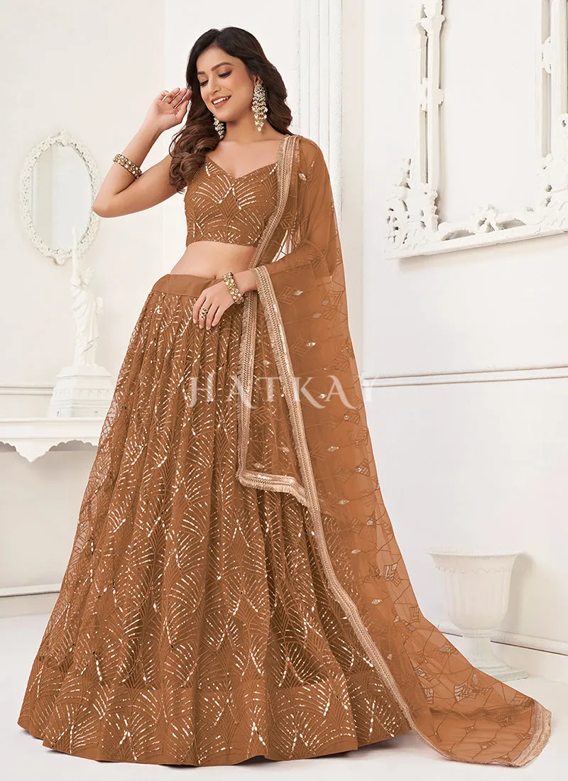 Light Brown Traditional Wedding Lehenga Choli