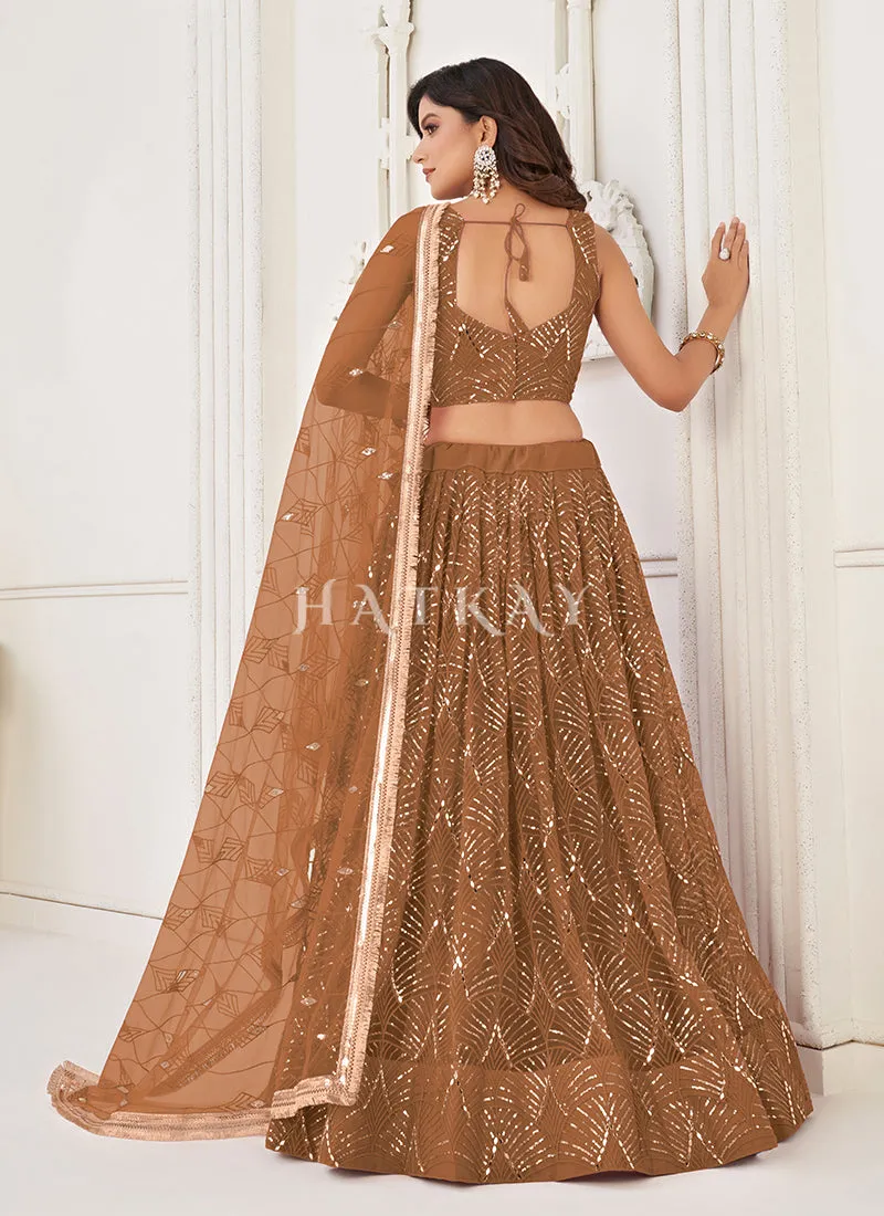 Light Brown Traditional Wedding Lehenga Choli