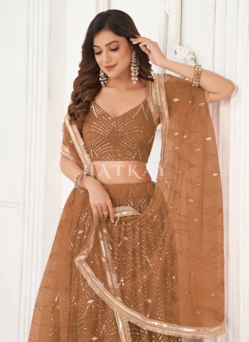 Light Brown Traditional Wedding Lehenga Choli