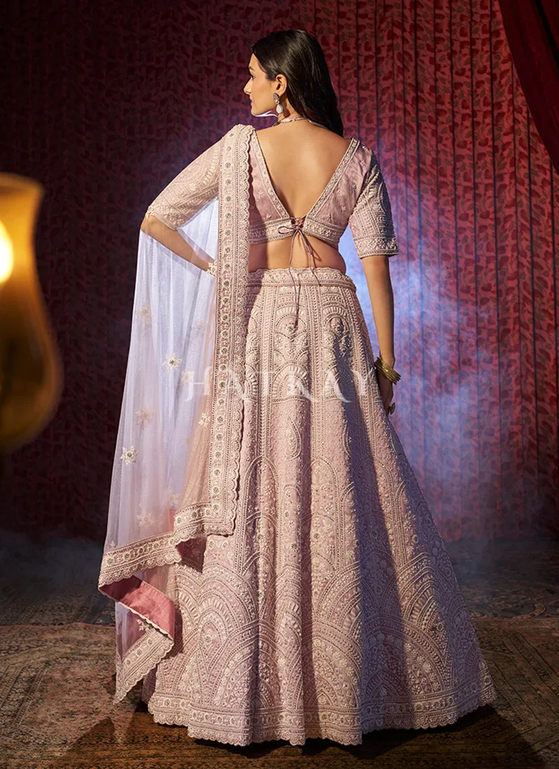 Lilac Embroidery Bridal Lehenga Choli