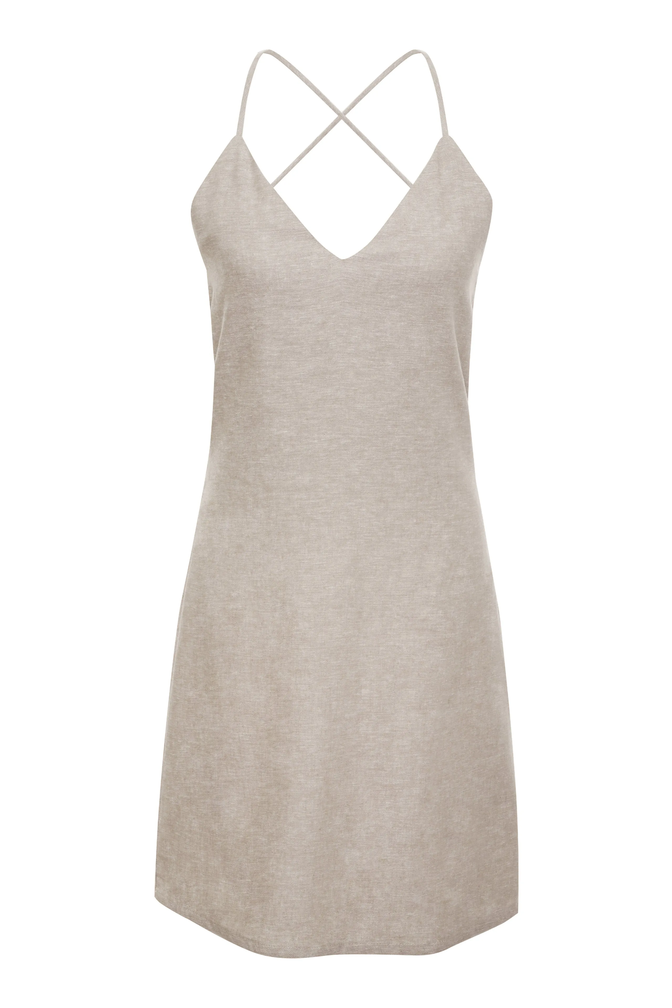 Linen Tie Back Slip Dress