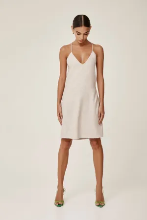 Linen Tie Back Slip Dress