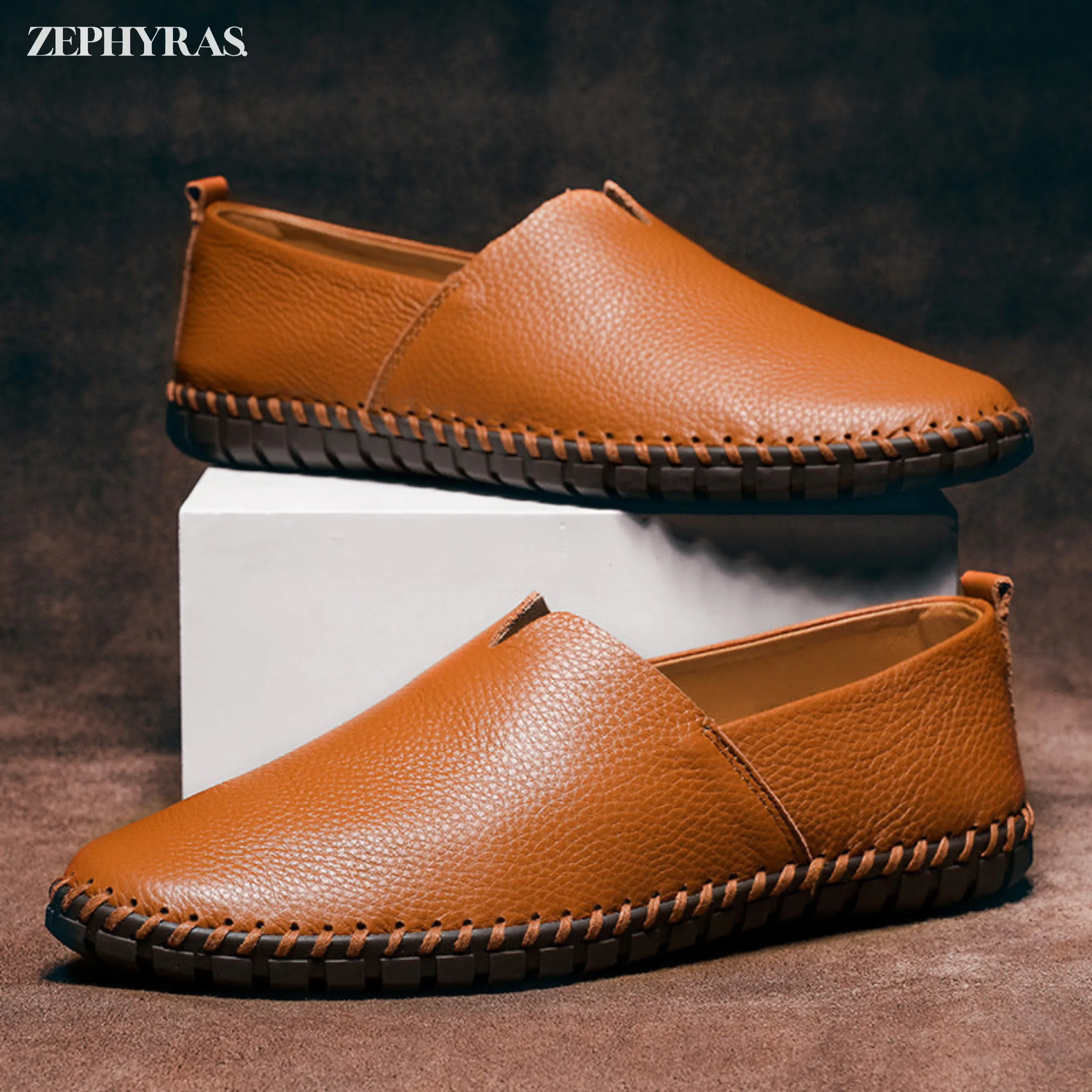 LuxeStride™ | Men's Genuine Leather Slip-On Loafers | Comfortable, Durable, and Stylish Design