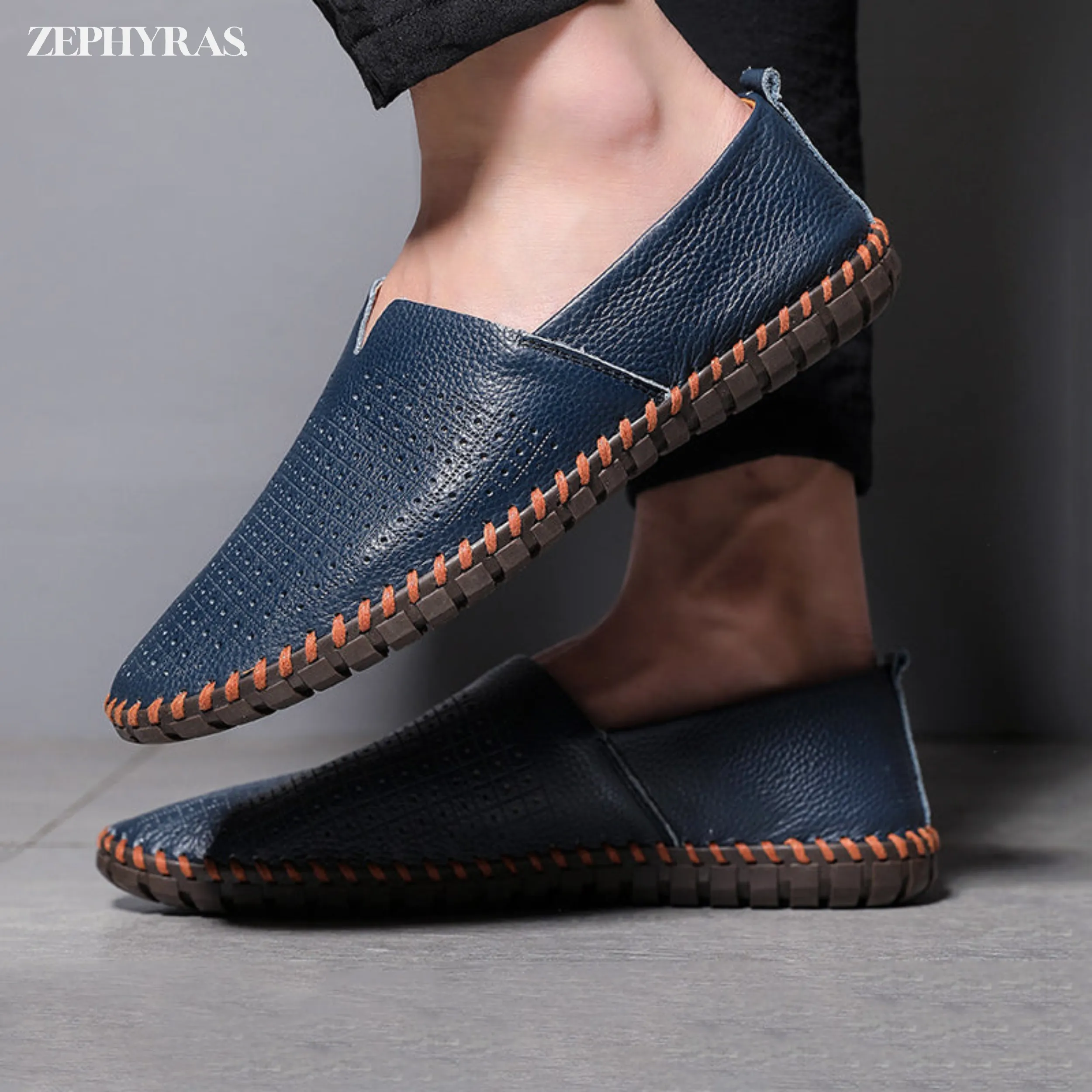 LuxeStride™ | Men's Genuine Leather Slip-On Loafers | Comfortable, Durable, and Stylish Design