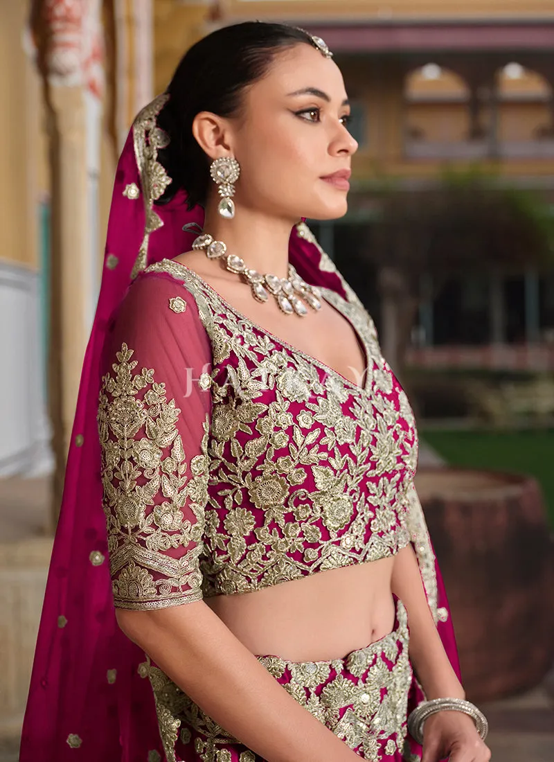 Magenta Pink Wedding Lehenga Choli
