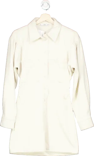 MANGO Ivory Shirt Dress UK S