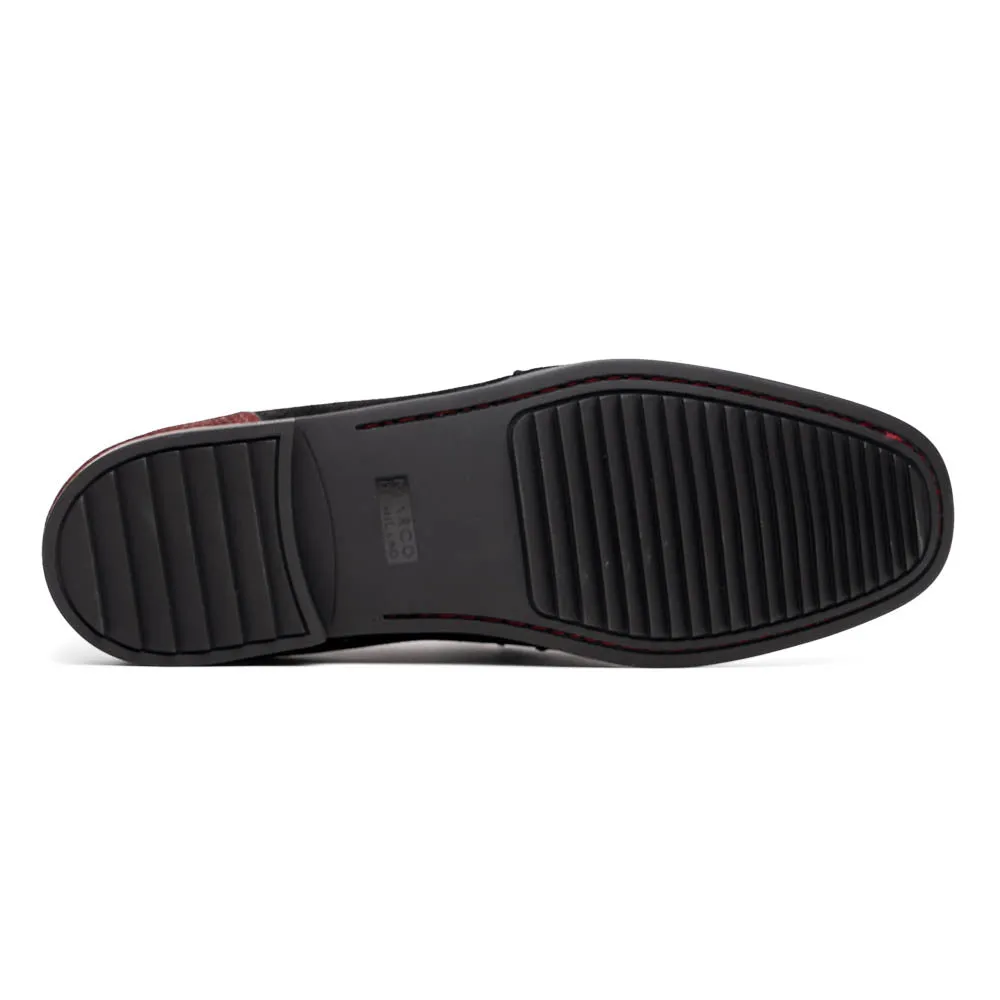Marco Di Milano Black Hugo Sueded Ostrich Leg Bit Loafers