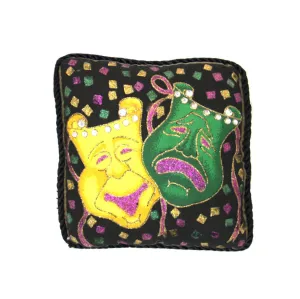Mardi Gras Small Black Pillow