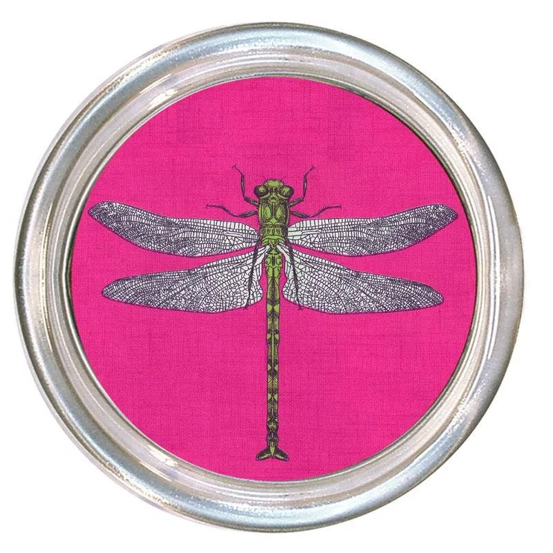 Marye-Kelley - Dragonfly on Fuchsia Linen