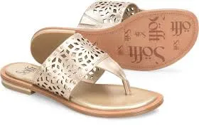 Mayela metallic perf thong sandals in gold