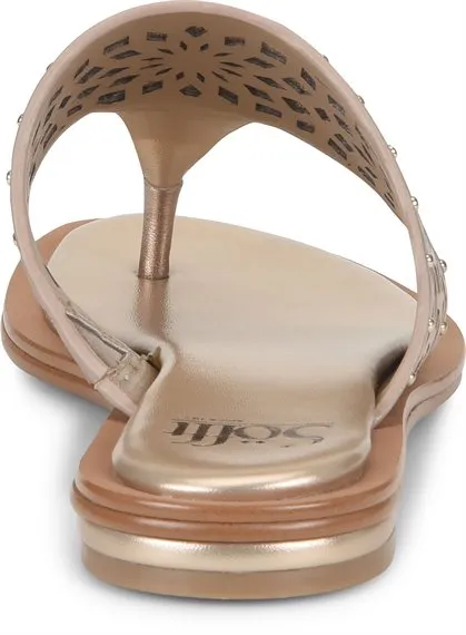 Mayela metallic perf thong sandals in gold