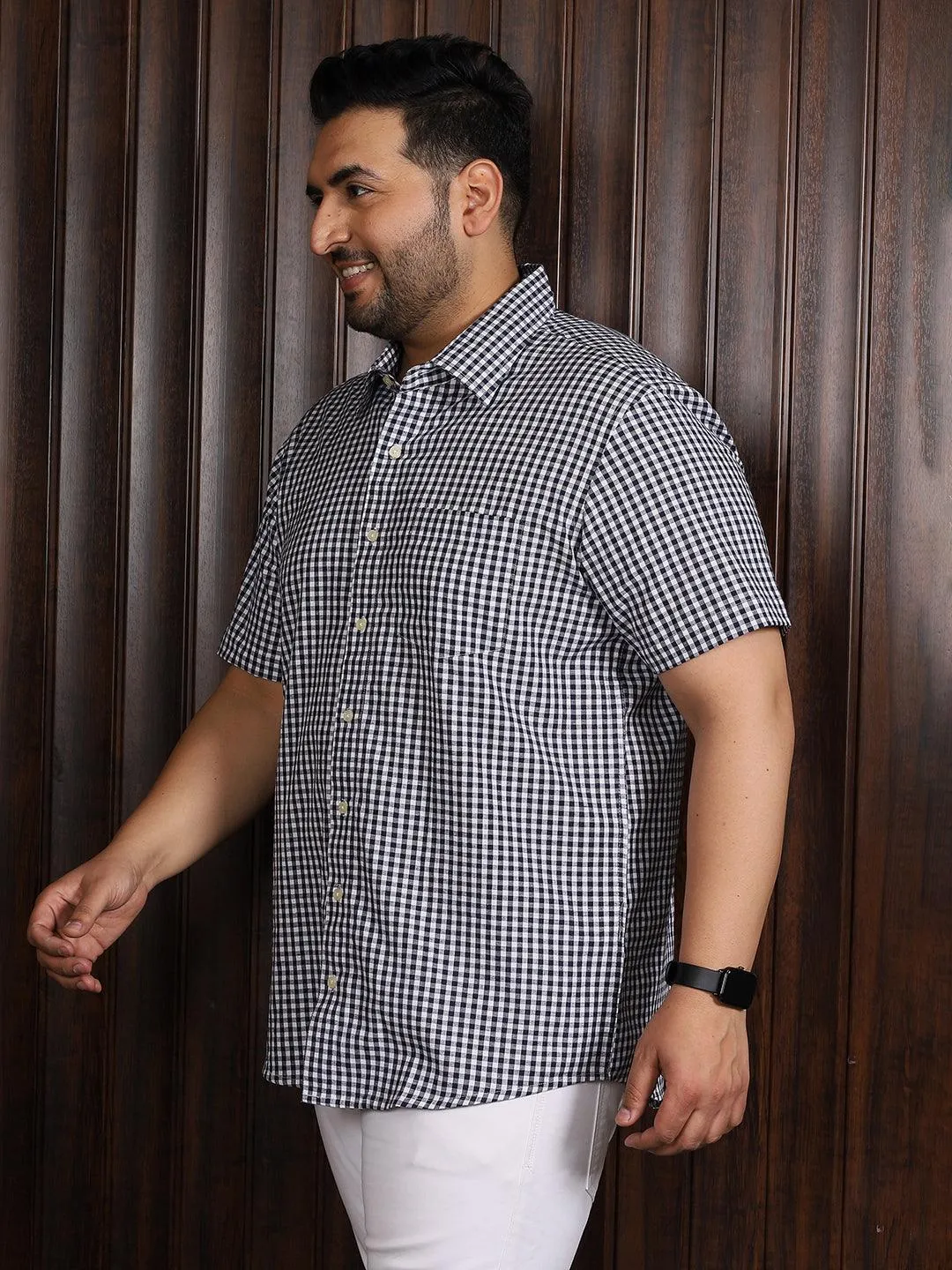 Men Plus Size Lovel Checked Shirt