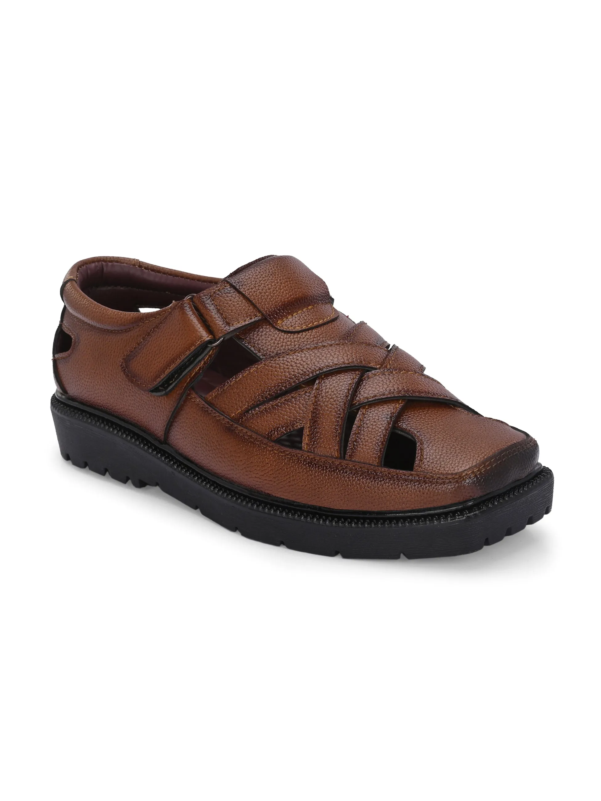 Men Shoe-Style Faux Leather Casual Slip On Sandals