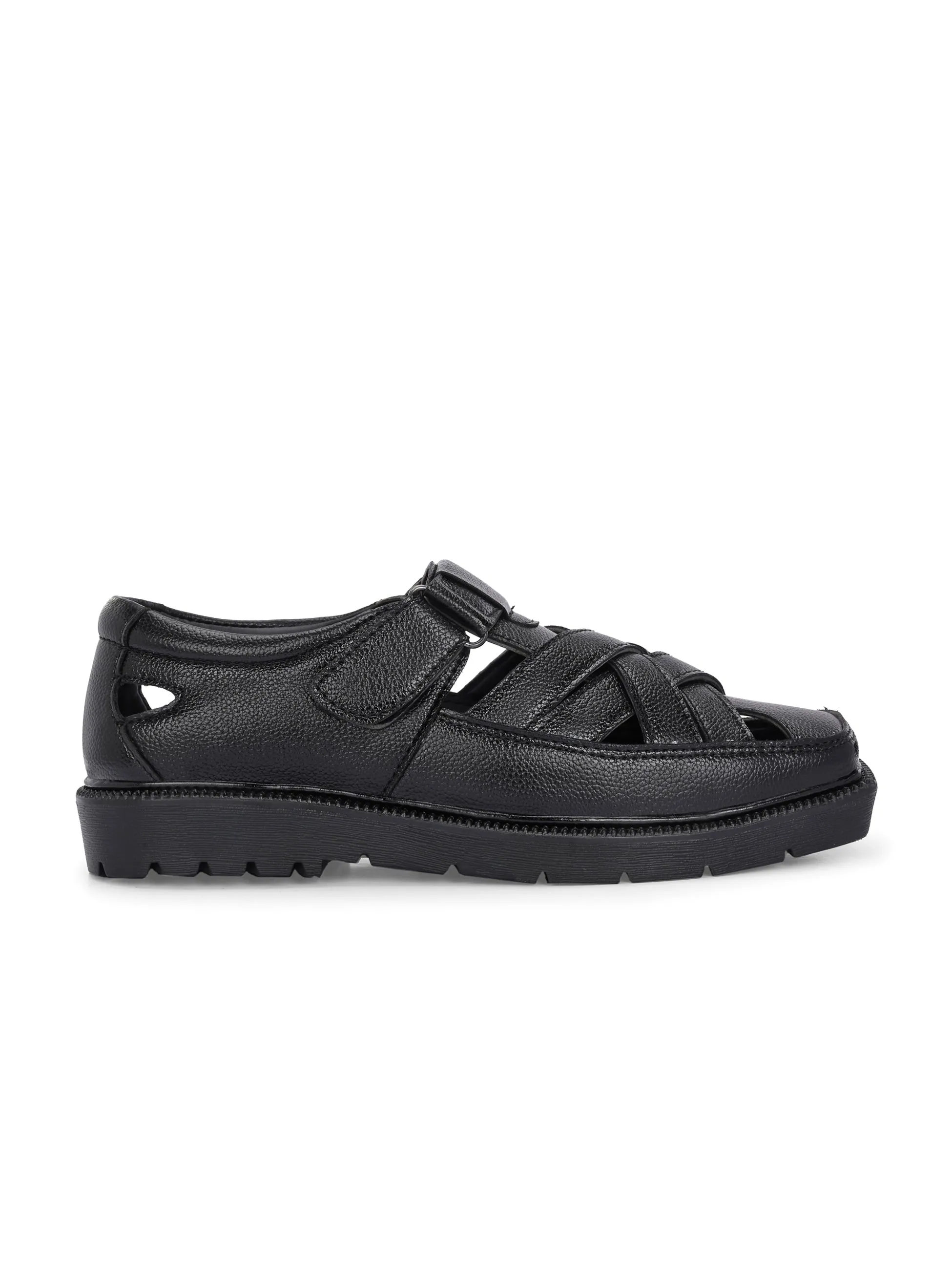 Men Shoe-Style Faux Leather Casual Slip On Sandals