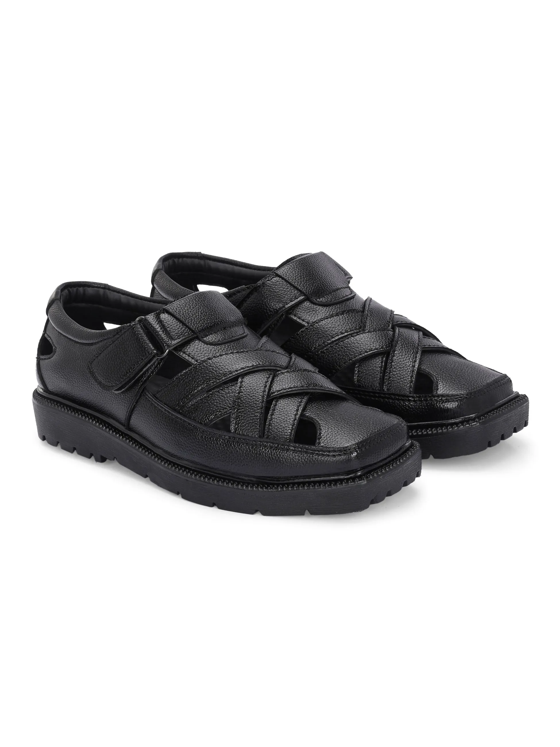 Men Shoe-Style Faux Leather Casual Slip On Sandals