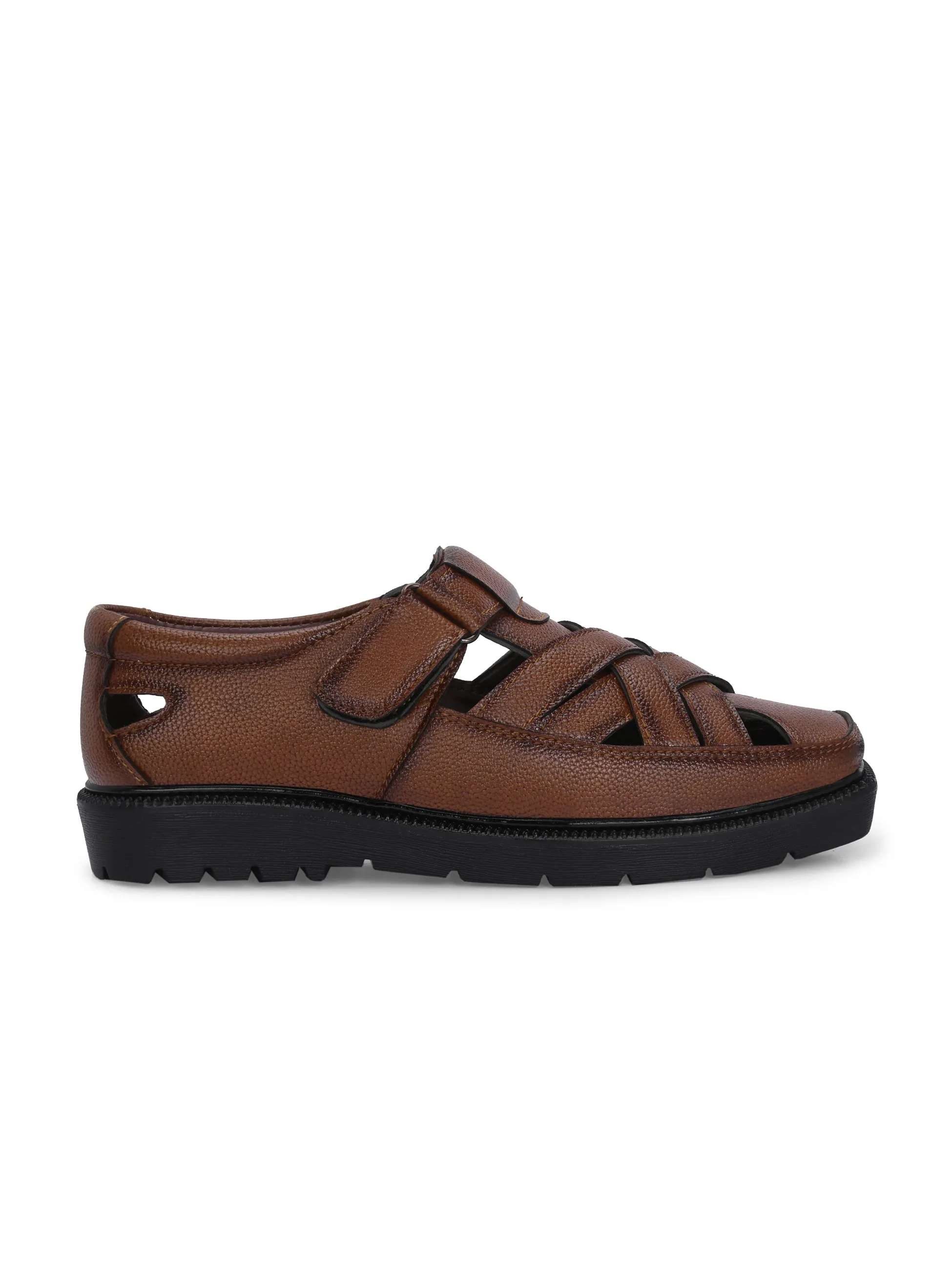 Men Shoe-Style Faux Leather Casual Slip On Sandals