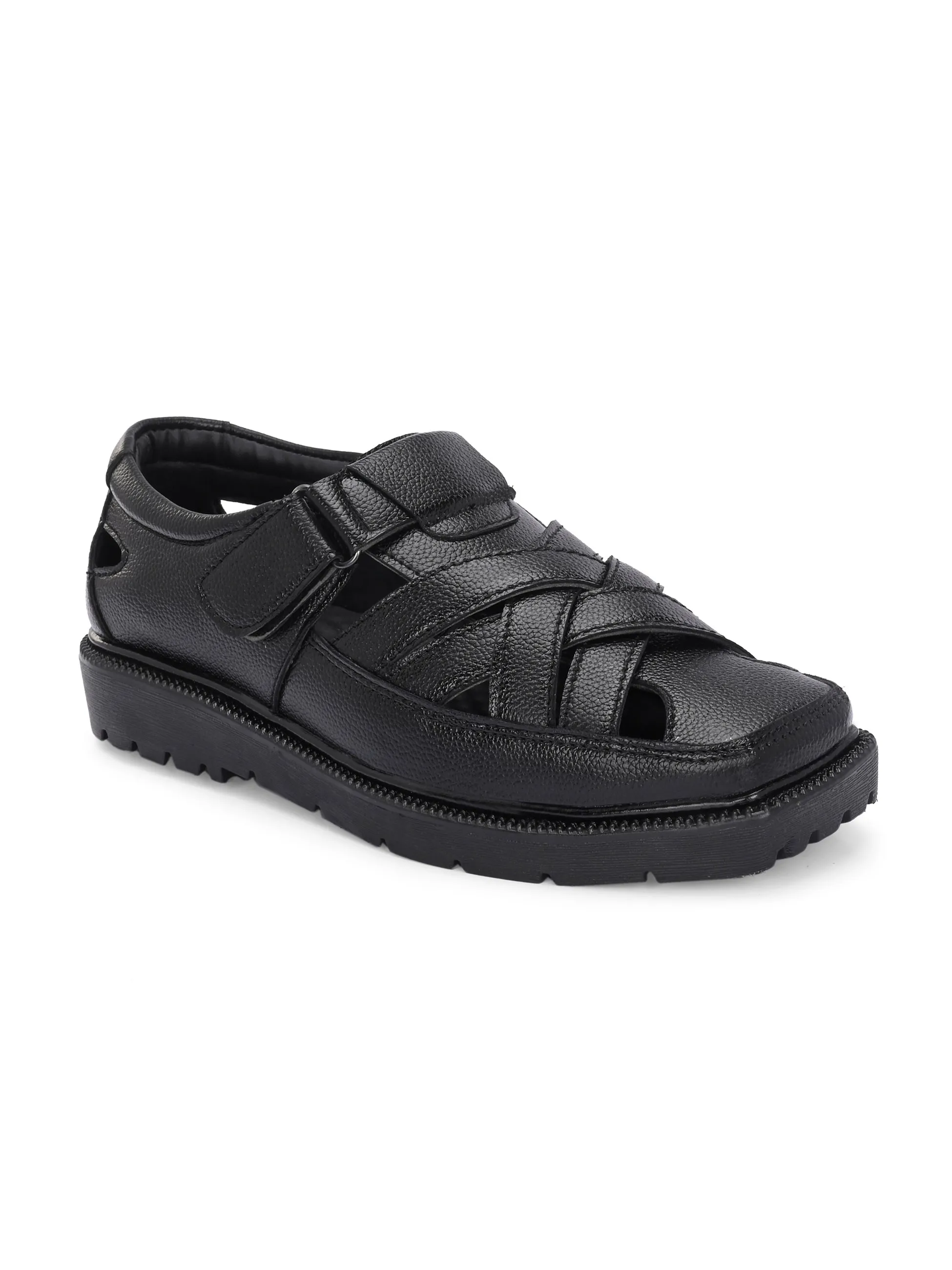 Men Shoe-Style Faux Leather Casual Slip On Sandals