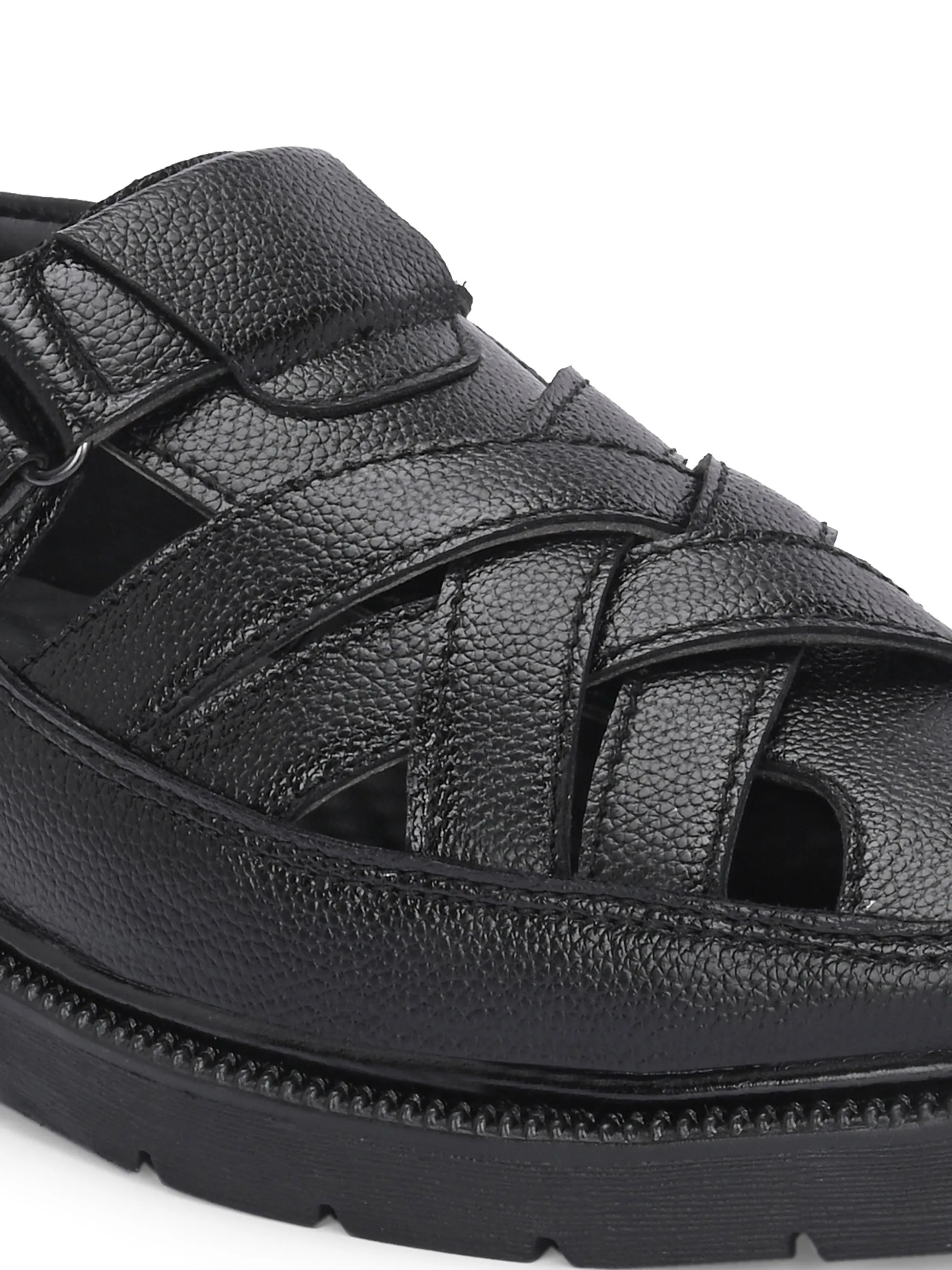 Men Shoe-Style Faux Leather Casual Slip On Sandals