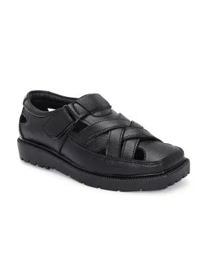 Men Shoe-Style Faux Leather Casual Slip On Sandals